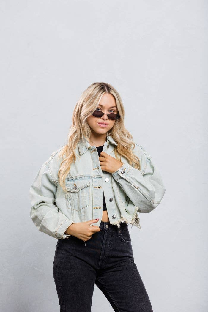 Trio Urban - Wholesale Denim Jacket - Women's - Rock and Roll Crop Denim Jacket21