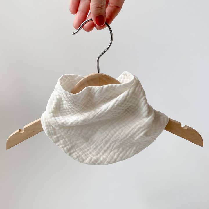 WHITE Lightweight Cotton Gauze Baby Scarf Bib for wholesale by Charley Charles