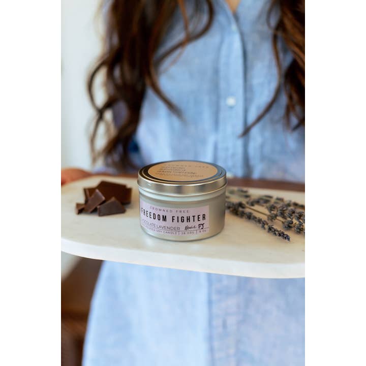 Crowned Free - Wholesale Travel Candles - Freedom Fighter Candle - 8oz - Made by Survivors4