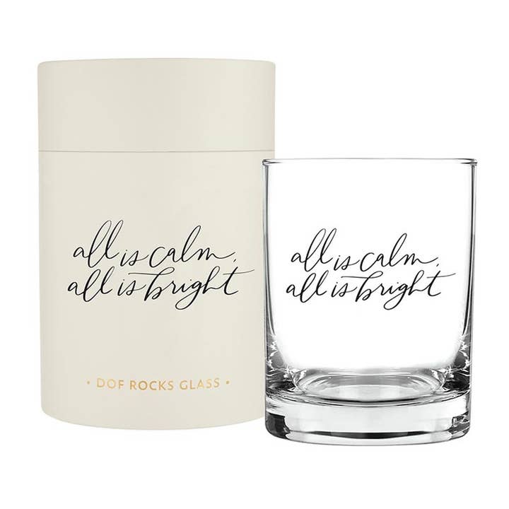 DOF Rocks Glass - All Is Calm for wholesale by Faithworks by Creative Brands