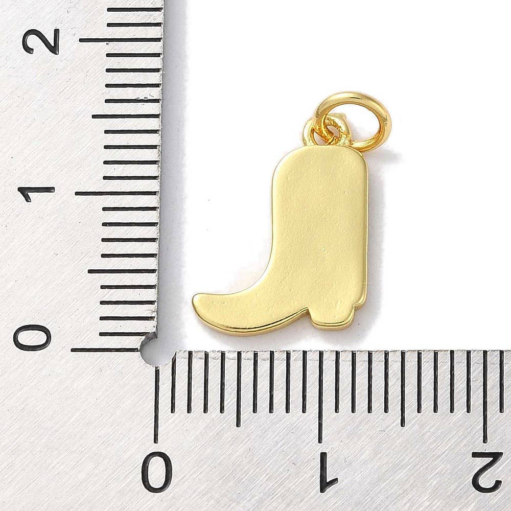 Love, Paige Designs - Wholesale Individual Charm/Pendant - 18k Gold Plated Brass Star Cowboy Boot Charm3