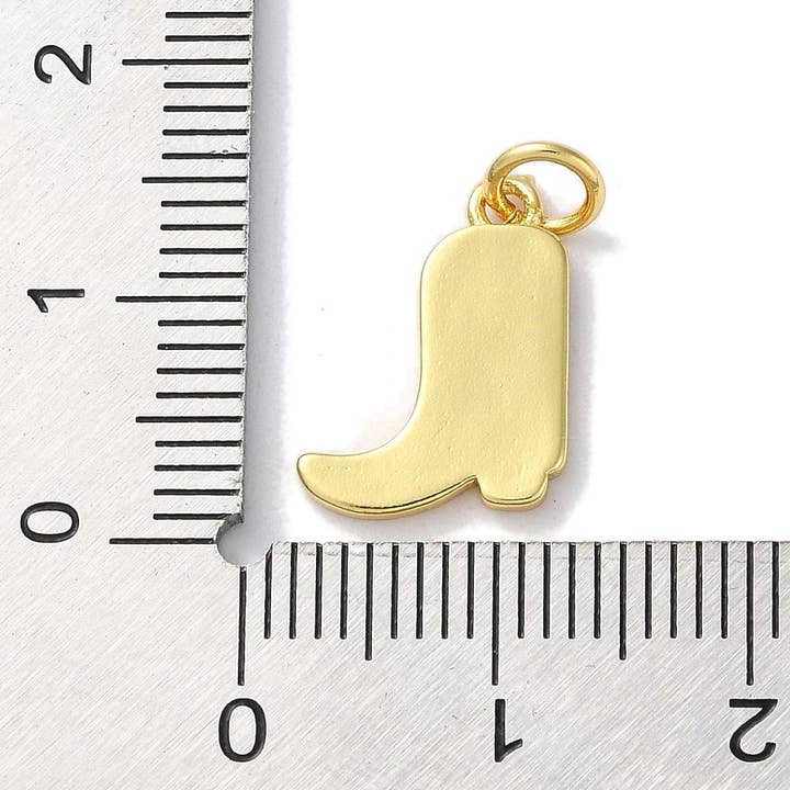 Love, Paige Designs - Wholesale Individual Charm/Pendant - 18k Gold Plated Brass Star Cowboy Boot Charm3