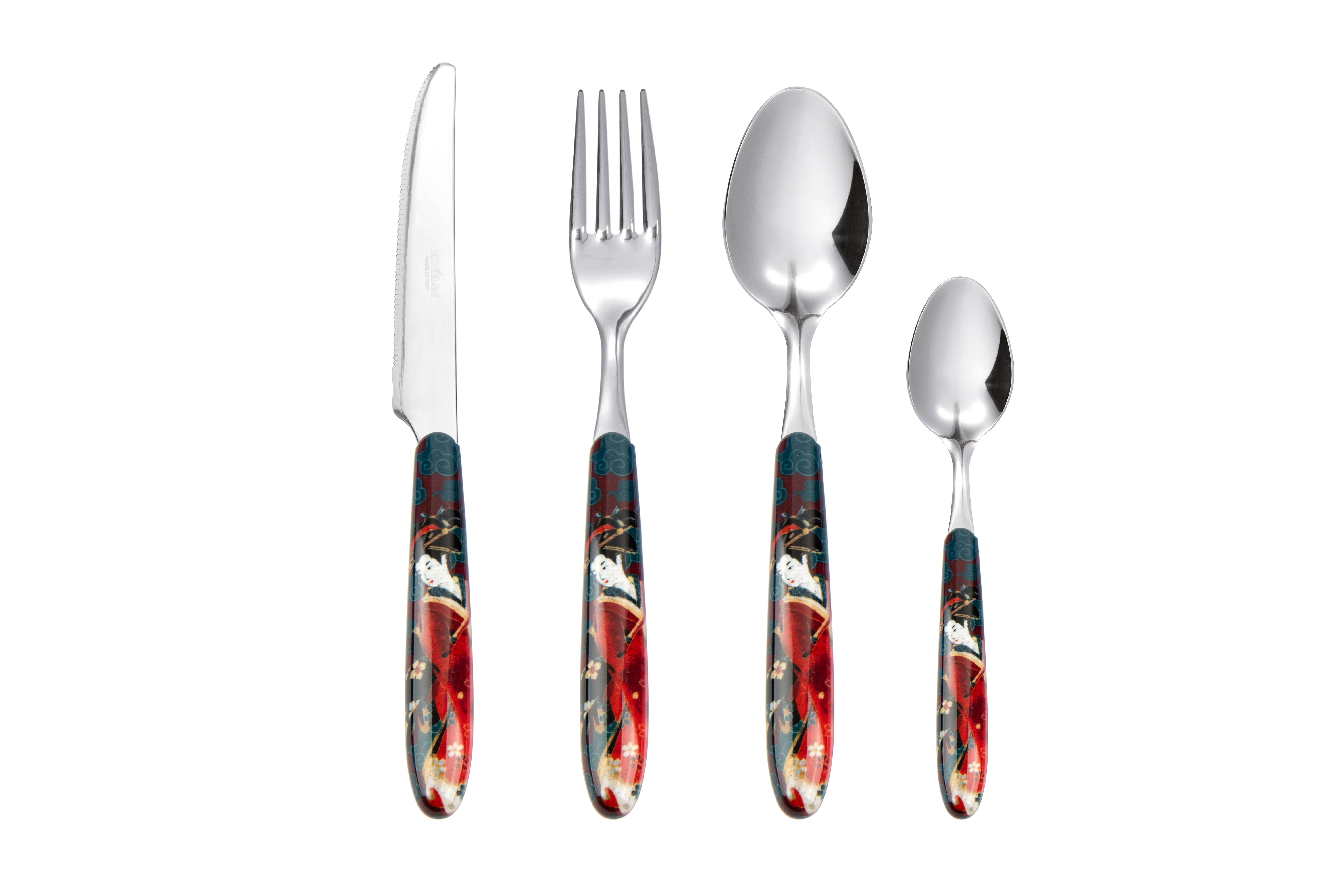 multicolour 24-Piece Kimono Cutlery Set MTD for wholesale on Faire8