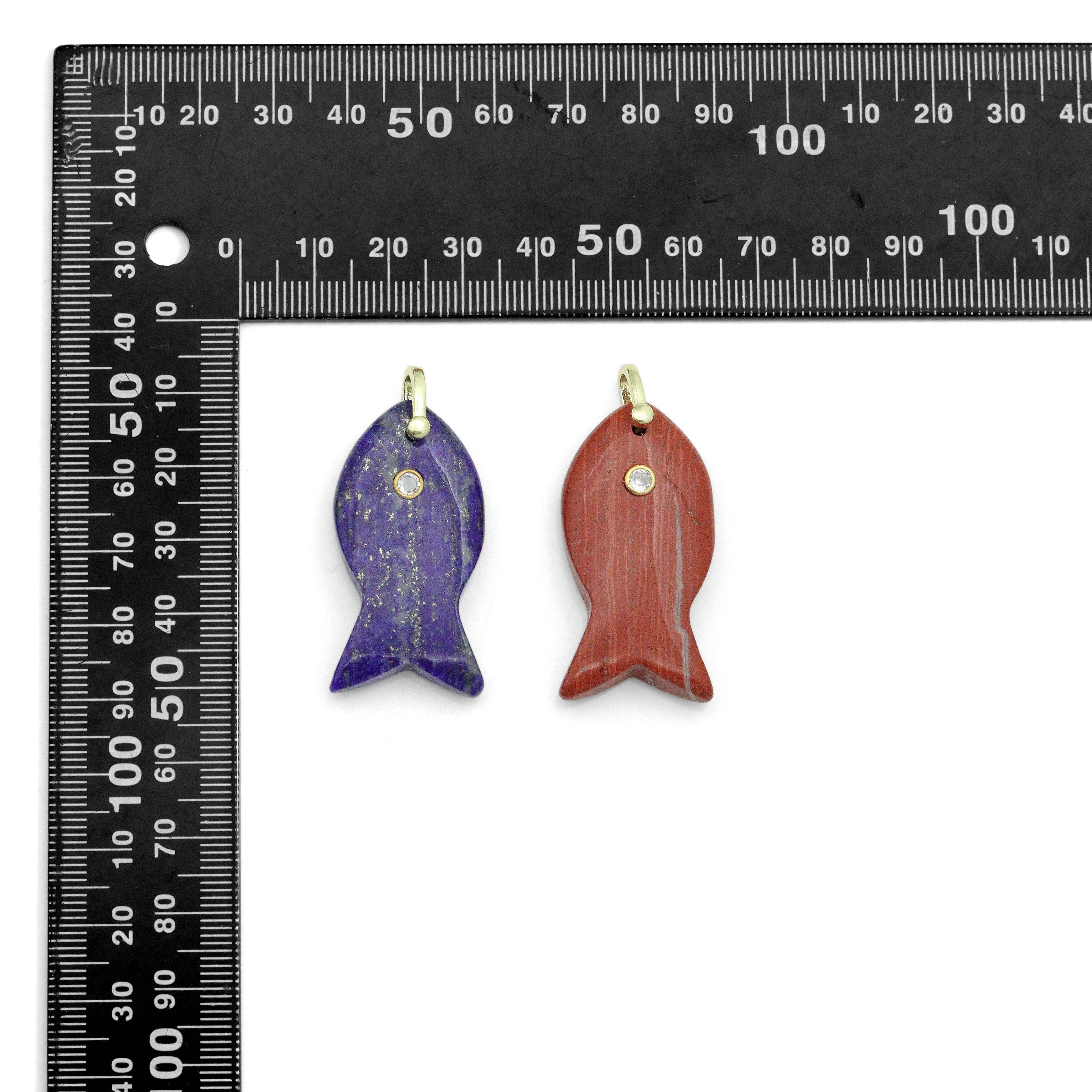 BestBeads&Beyond - Wholesale Individual Charm/Pendant - Naturul Gemstone Fish Charm Pendant, Sku#LY311