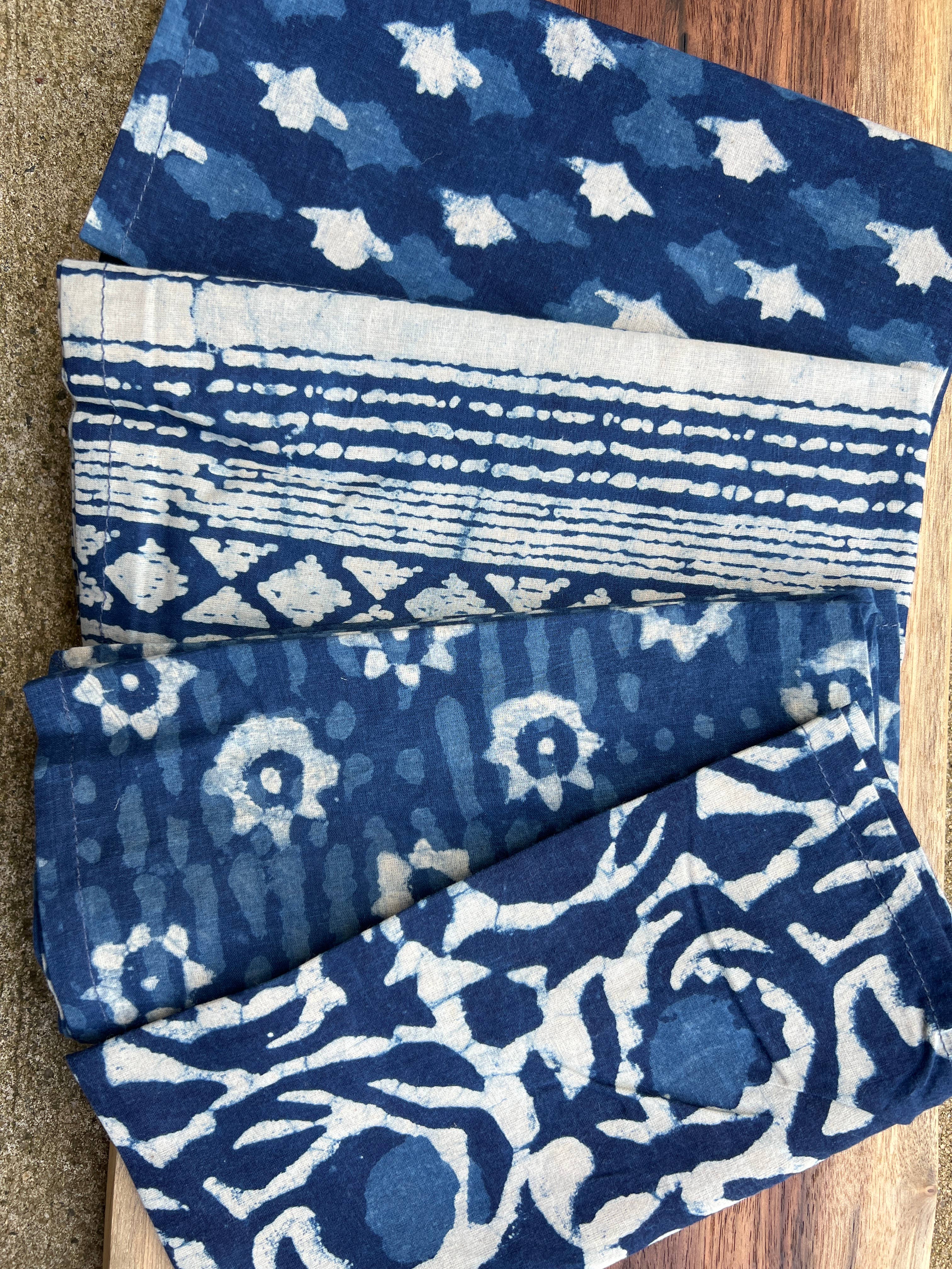 Peaceware - Wholesale Dinner & Cloth Napkin - Cotton Table Napkins - Assorted Indigo -Aria (Set of 4)2