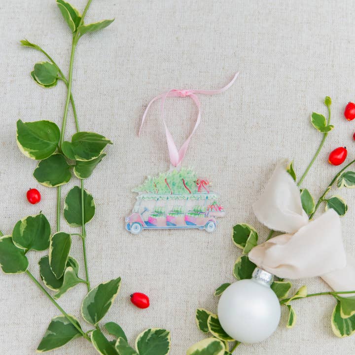 Simply Jessica Marie - Vendita all'ingrosso Decorazione - Decorazione ad acquerello per carrello da golf Holiday Palm Beach2