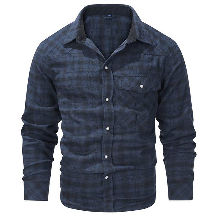 Ecovear - Wholesale Button Down Shirt - Men's - Big Size Classic Plaid Shirts for Men3