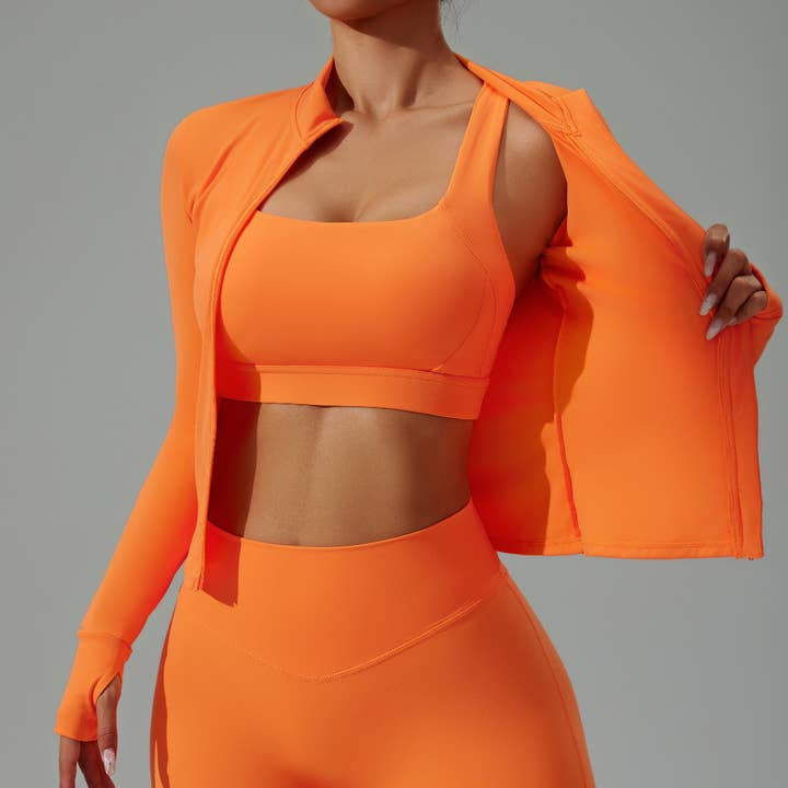 Sodalemon - Wholesale Activewear set – Women′s - 3-Piece Set Jacket Sports Bra Leggings6