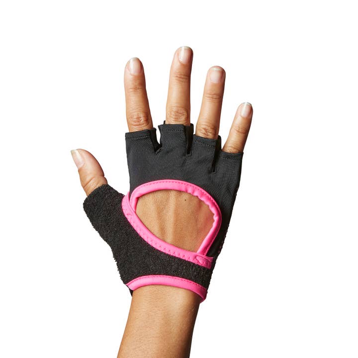 Half Finger Grip Gloves Pink for wholesale by Tavi