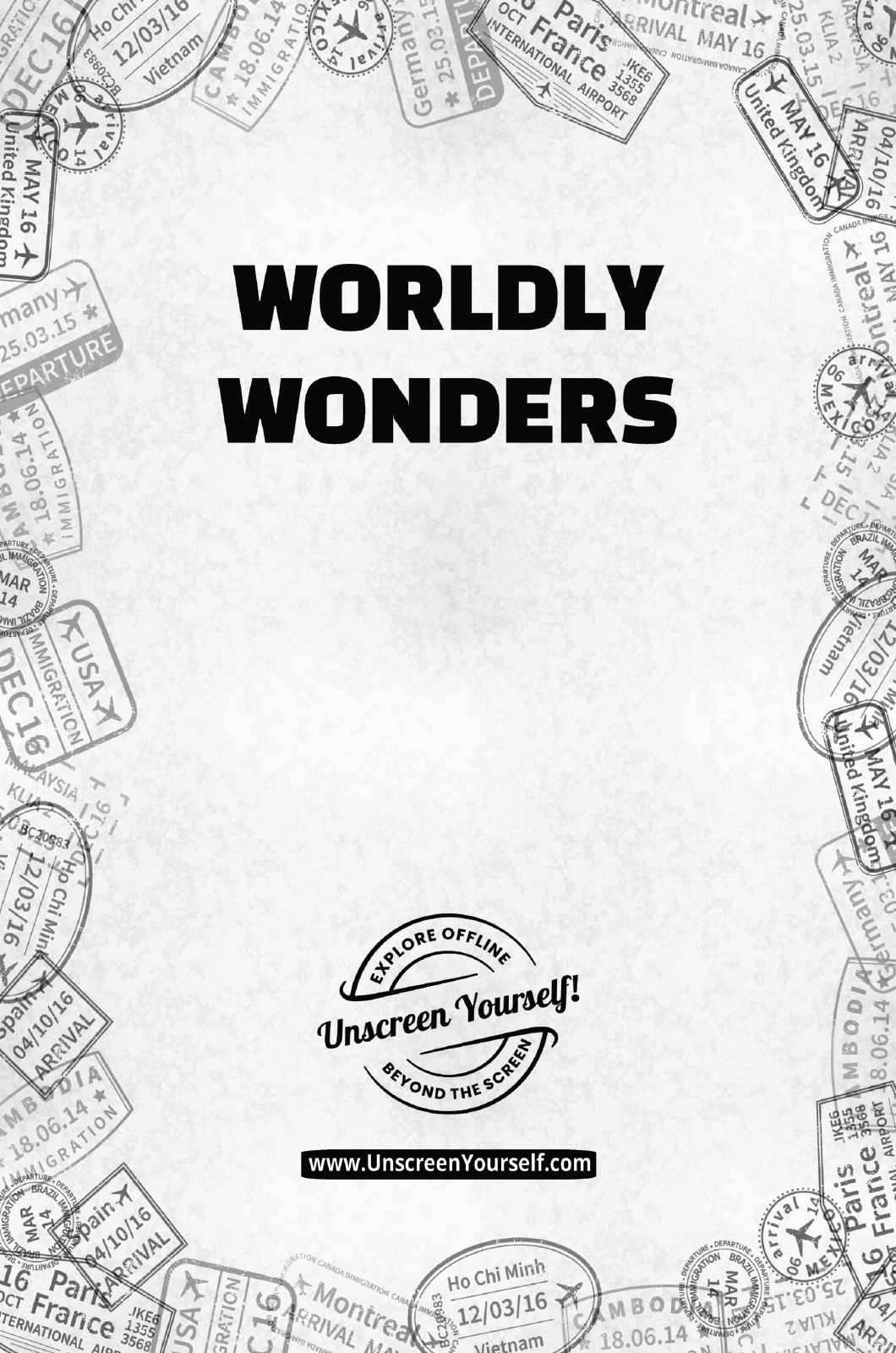 Unscreen Yourself! - Wholesale Puzzle - Adult - Worldly Wonders – Travel Word Search Puzzles with Trivia2