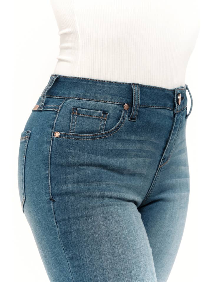 1822 Denim - Wholesale Jeans - Women's - Petite 26" Slim Boot Jean in Baron 6