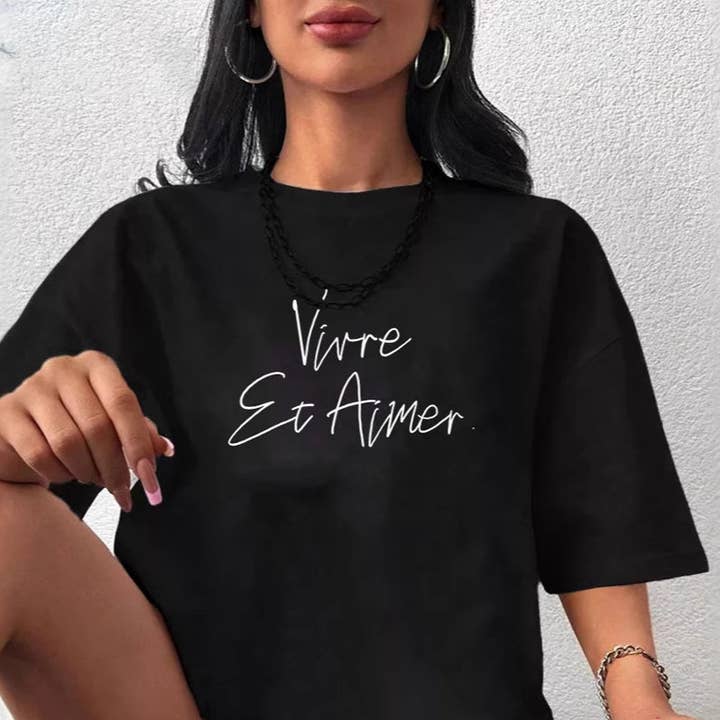 Womens Text-Print Cotton Jersey Tee N25A374 for wholesale by alberalkirk