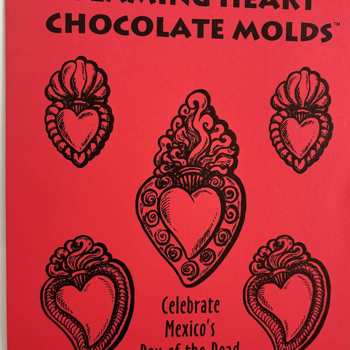 Mexican Sugar Skull - Wholesale Chocolate/Candy Mold - Flaming Heart Chocolate Mold - 6 molds3