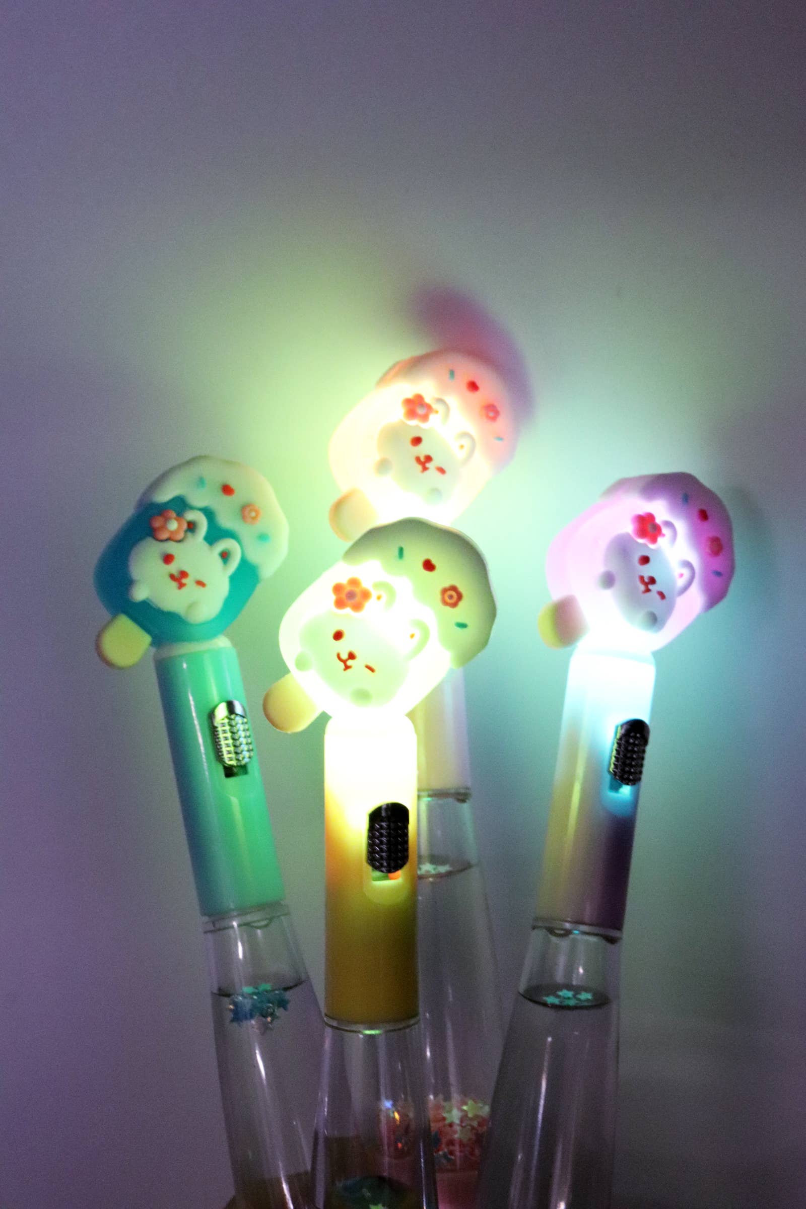 Cap Zone - Wholesale Pen - Bunny Popsicle LED Light-Up Glitter Liquid Pen - 36 pcs4