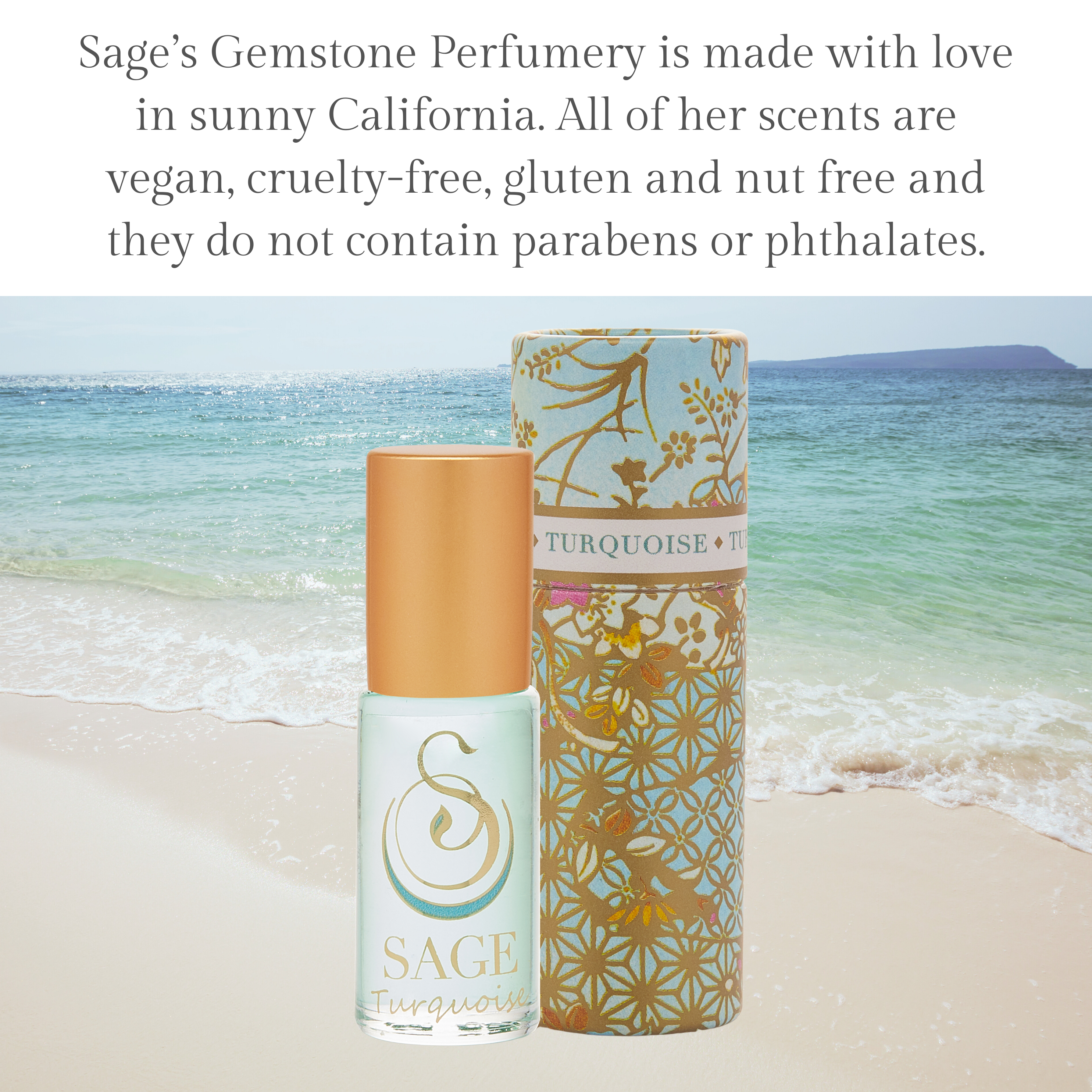 The Sage Lifestyle - A Gemstone Perfumery - Wholesale Roll-On Fragrance - Turquoise Perfume Roller - Mini Perfume Oil - Long Lasting Scent 1/8 oz4