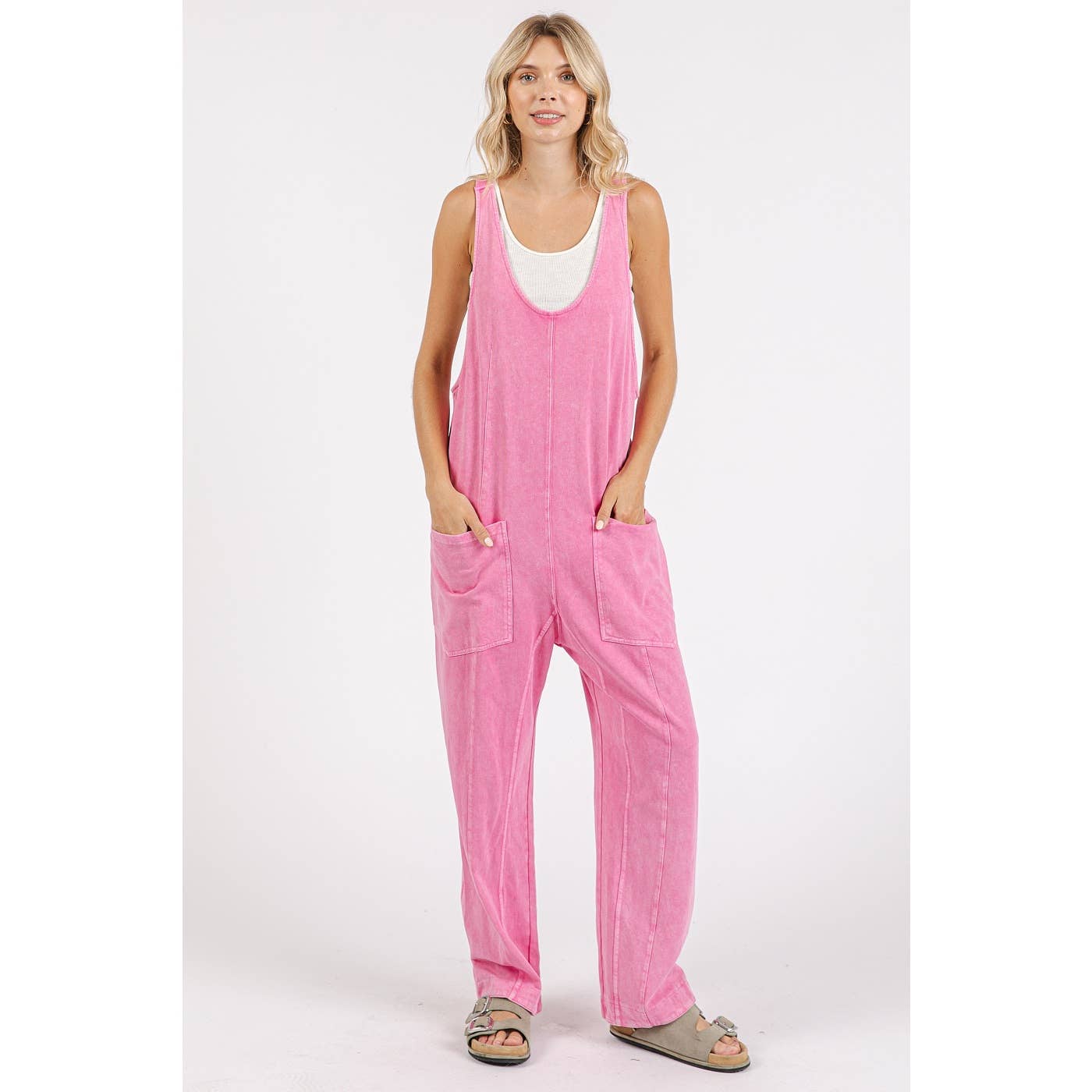 mittoshop - Wholesale Jumpsuit - Women's - MINERAL WASH RELAXED FIT SLEEVELESS HAREM JUMPSUIT7