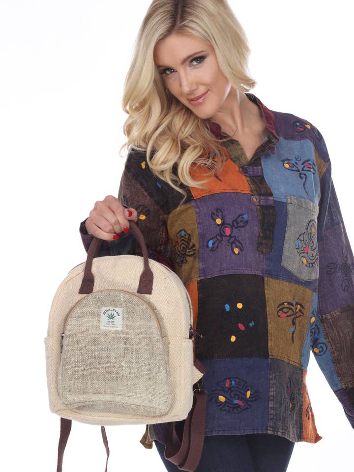 Himalayan Hemp Backpack Wholesale (SK001) for wholesale by Rising International Inc