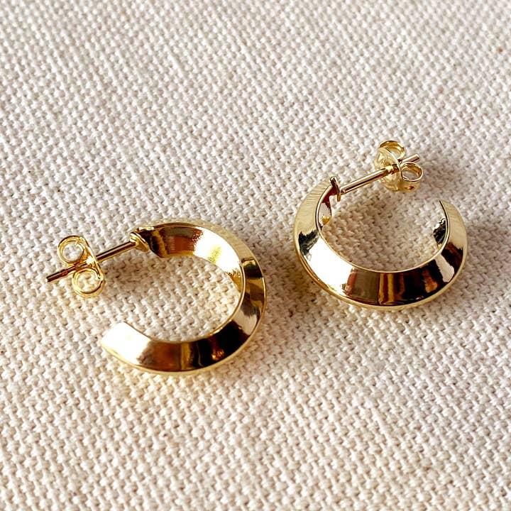 18k Gold Filled Faceted Half-Hoop Earrings - Elegant Design for wholesale by GoldFi