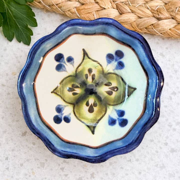 Mini cuenco de cerámica floral para venta al por mayor de Upavim Crafts