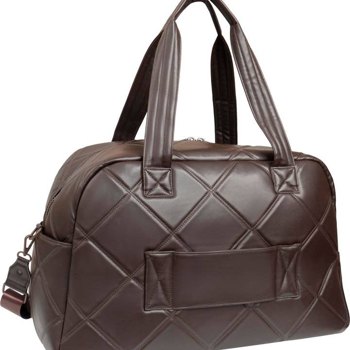 Magid - Wholesale Weekender Bag - Women's - Max Studio 21 Inch Large Lamby Diamond Quilted Front Pocket Duffle Bag