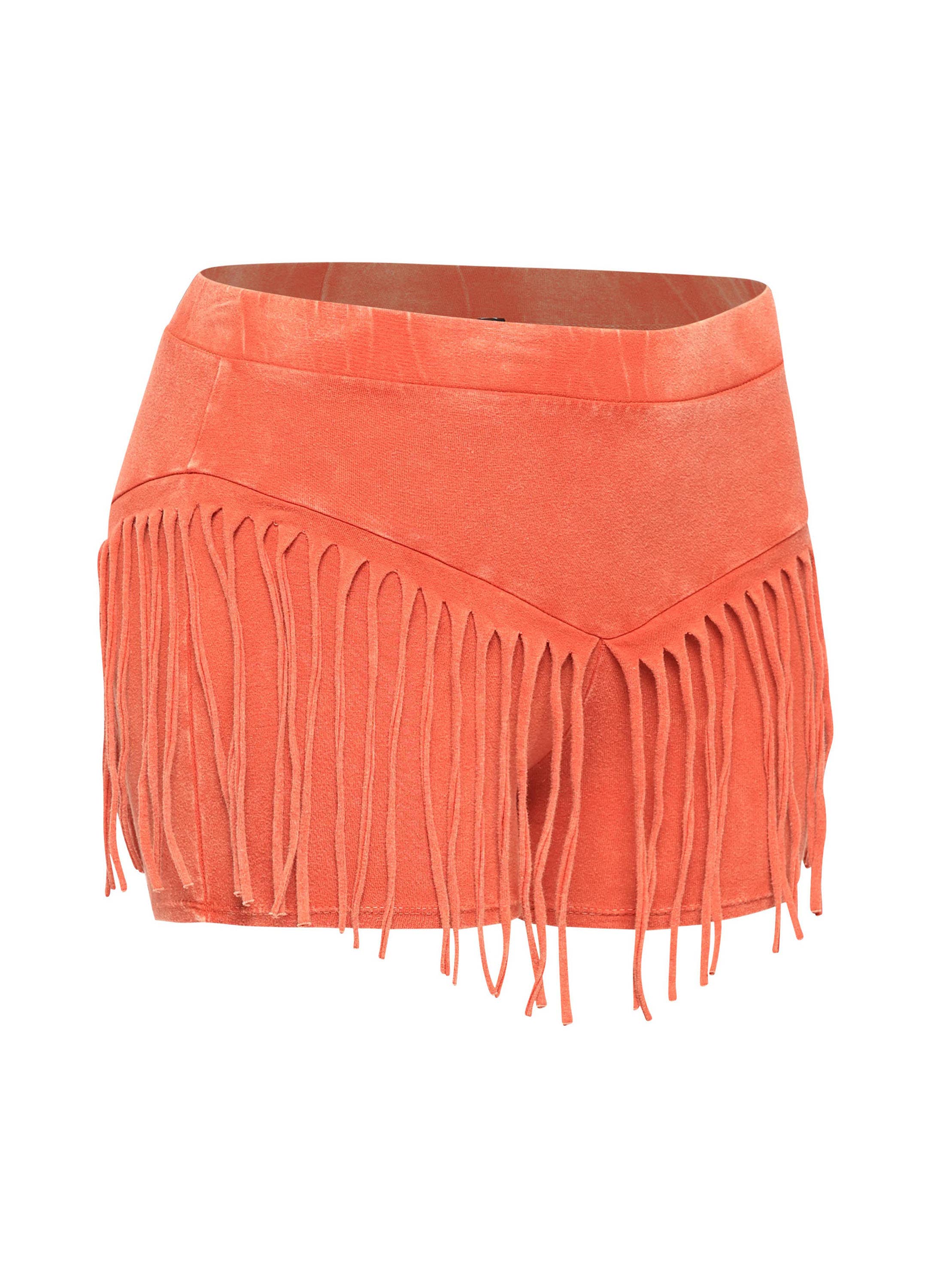 K Too - Wholesale Shorts - Women's - Mineral washed shorts with fringe detail5