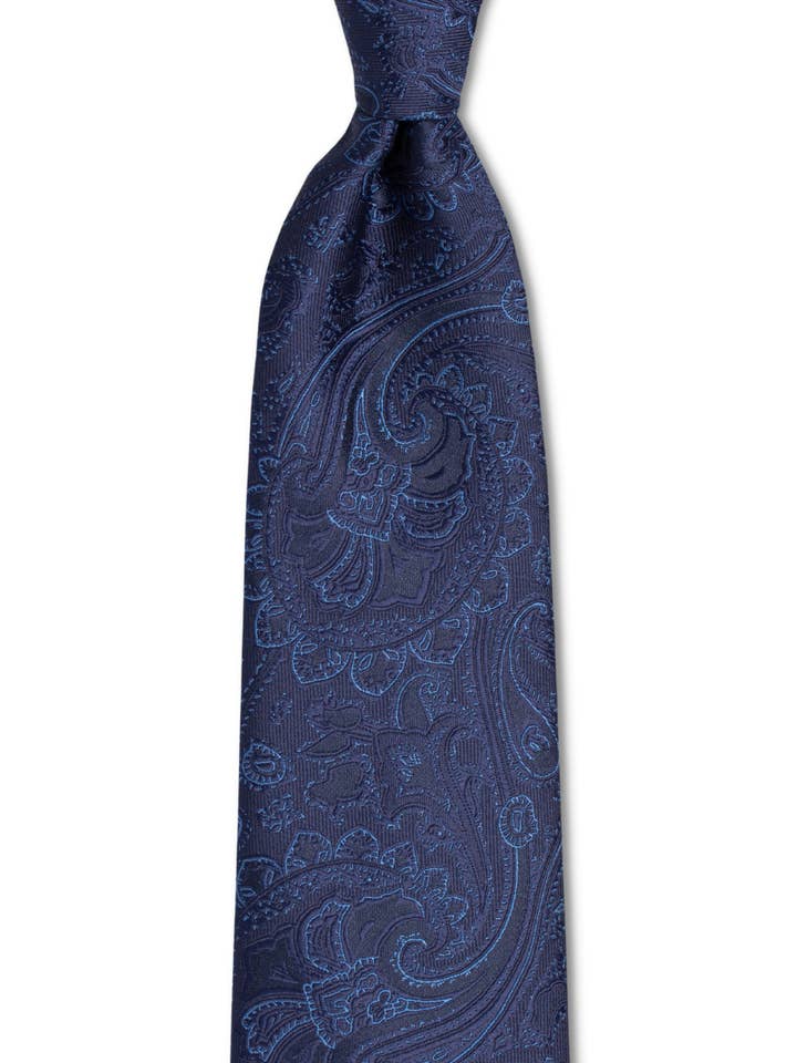 Gravata Azul Paisley por atacado de GoTie