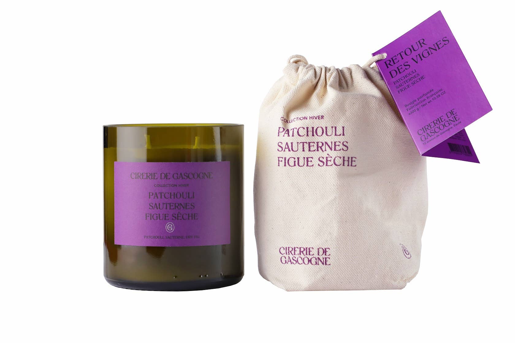 CIRERIE DE GASCOGNE - Wholesale Jar/Filled Candle - Bougie parfumée Patchouli - Sauternes -Figue sèche- 2 mèches0