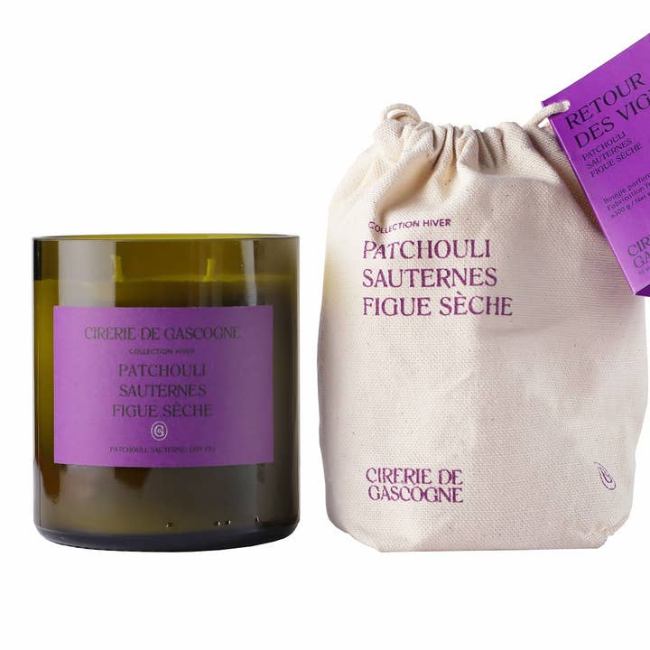 CIRERIE DE GASCOGNE - Wholesale Jar/Filled Candle - Bougie parfumée Patchouli - Sauternes -Figue sèche- 2 mèches