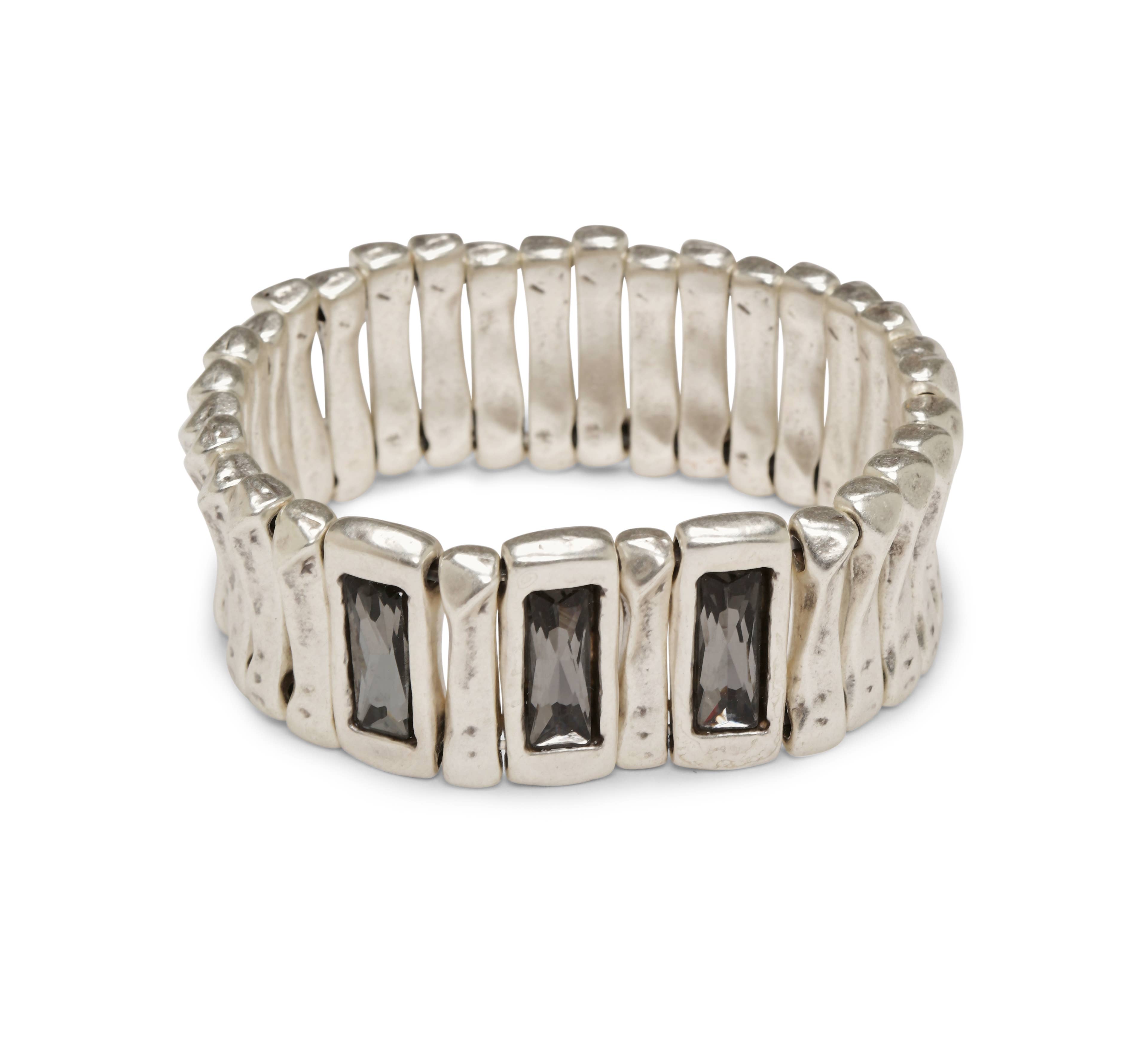 Chanour – Pulseira por atacado – Pulseira Artesanal de Estanho e Cristal - NB2155 FUMÊ3