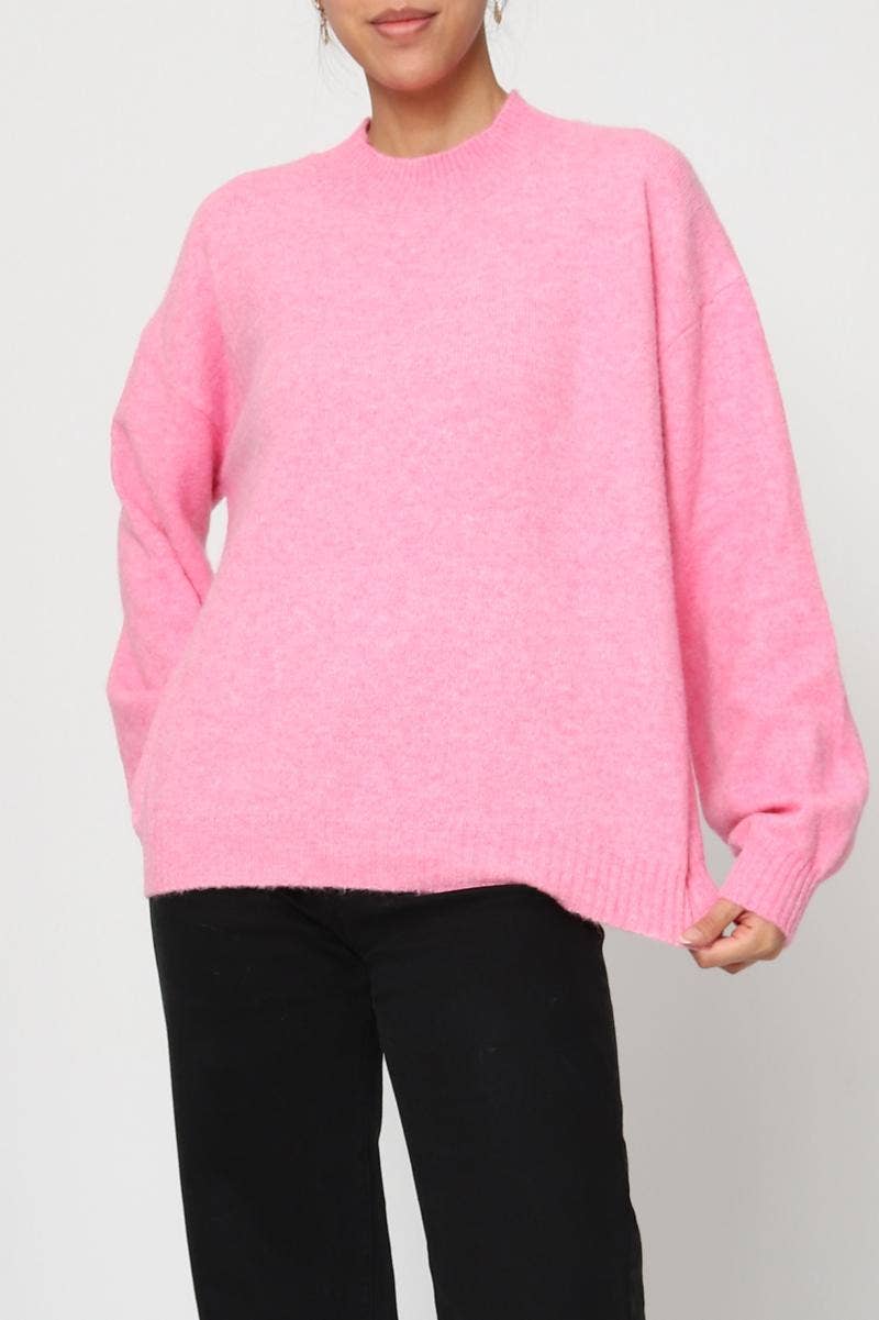 DIX-ONZE - Wholesale Knit Sweater - Women's - Soft Plain Sweater – Round Neck & Long Sleeves4