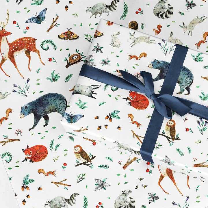 Wildship Studio - Wholesale Wrapping Paper Roll - Woodland Animals Gift Wrap6