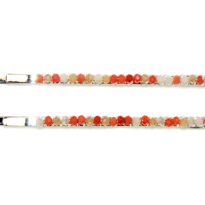 Beaded Slides - Koral/Sølv - HHC352 KORAL/SØLV for engroshandel hos Hepburn & Co.