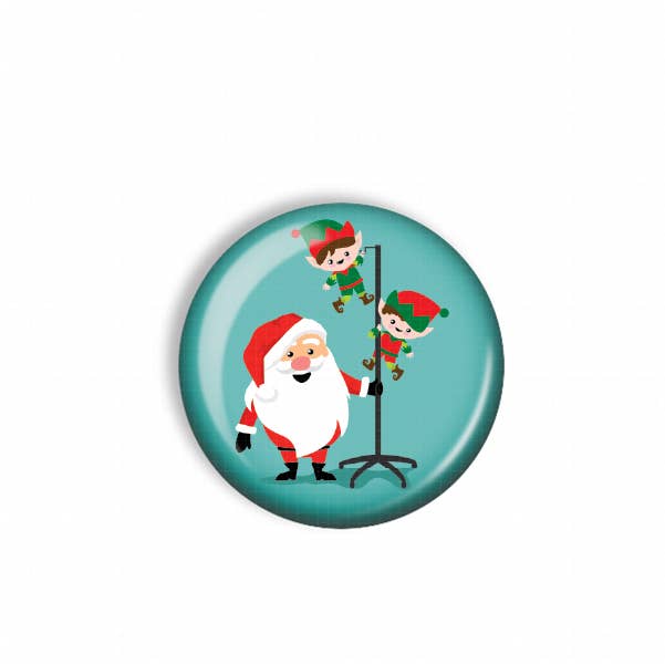 Badge Reel Topper: Santa & IV Elves for wholesale by Snarkynurses