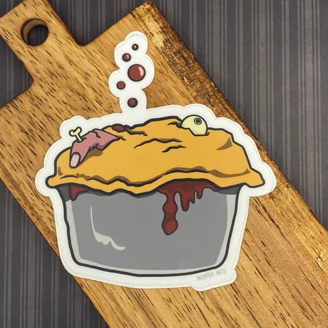 Klistermärke - Köttfärspaj för wholesale av D. Kerper Arts