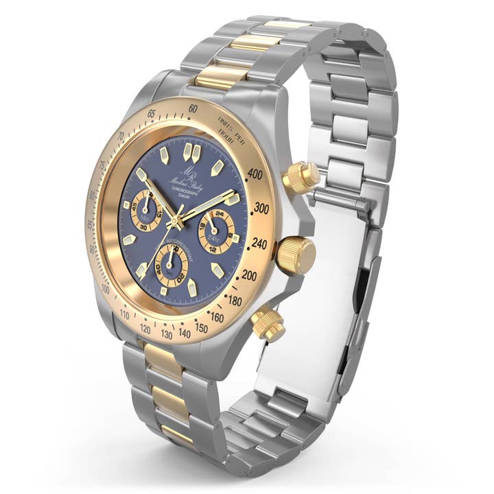 Markus Ruby - Wholesale Wrist Watch - Men's - Dakar Chronograph in Two-Tone Stainless Steel