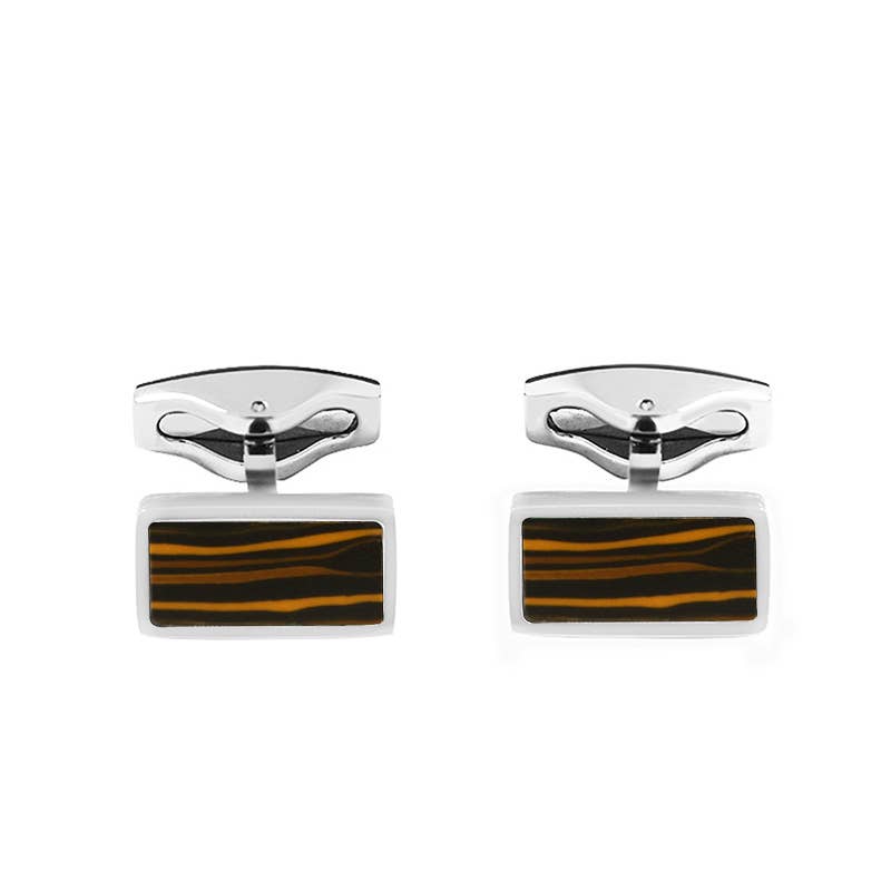 AMORINO SRL - Wholesale Cufflinks - MEN'S RECTANGULAR CUFFLINKS WITH STONE - RD241112B58X2