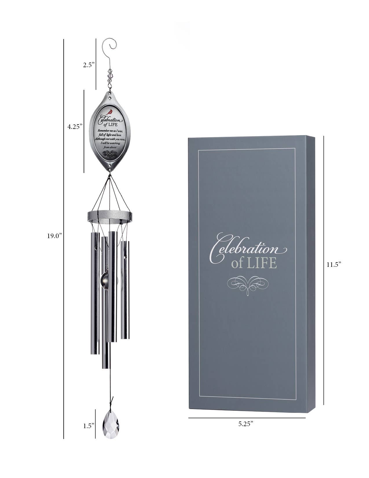 The Grandparent Gift Co. Inc. - Vente Carillons - Carillon à vent commémoratif Celebration Of Life, coffret cadeau 63605