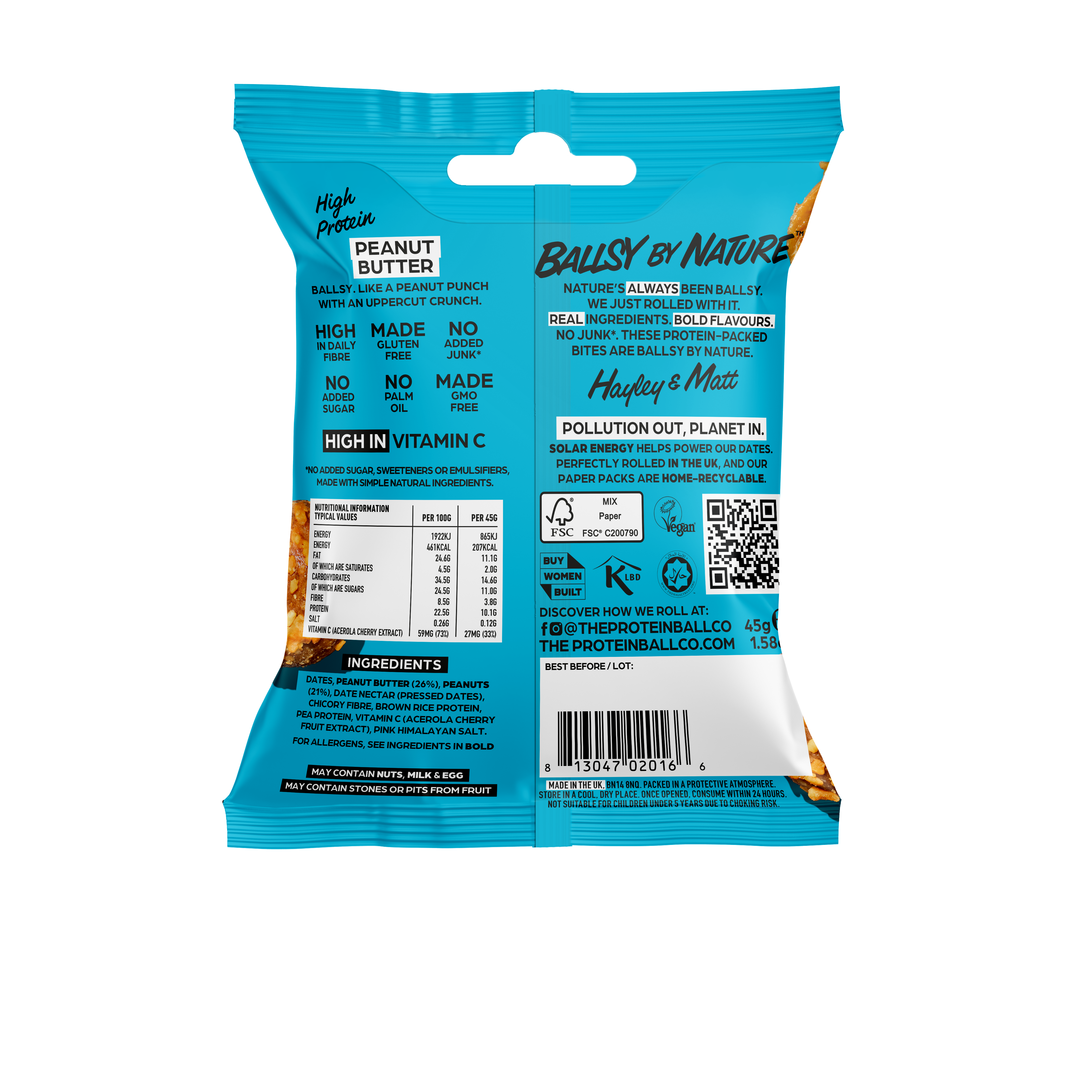 The Protein Ball Co - Wholesale Snack Bar - PEANUT BUTTER - Plant-Based Protein Balls 10 x 45g1