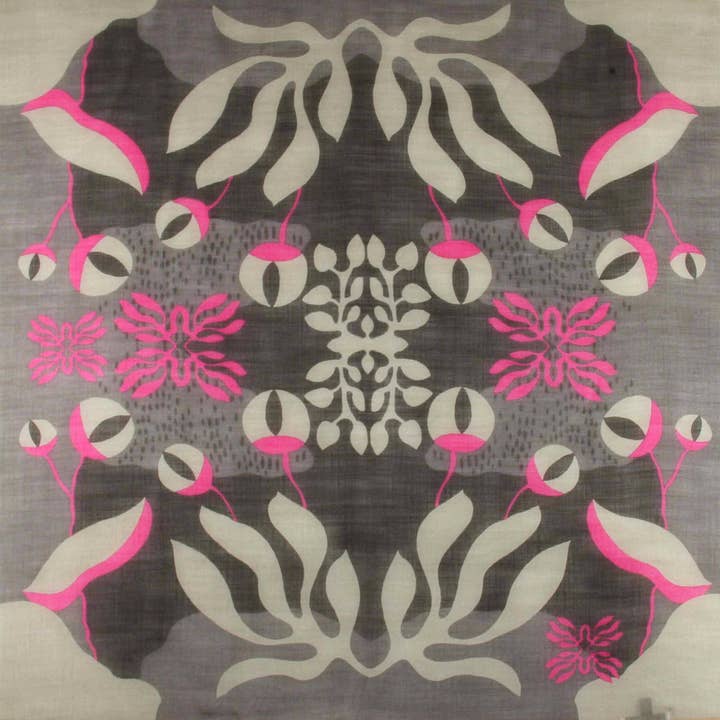 Les Belles Vagabondes - Wholesale Scarf - Women's - Abyss Fuchsia Wool Square