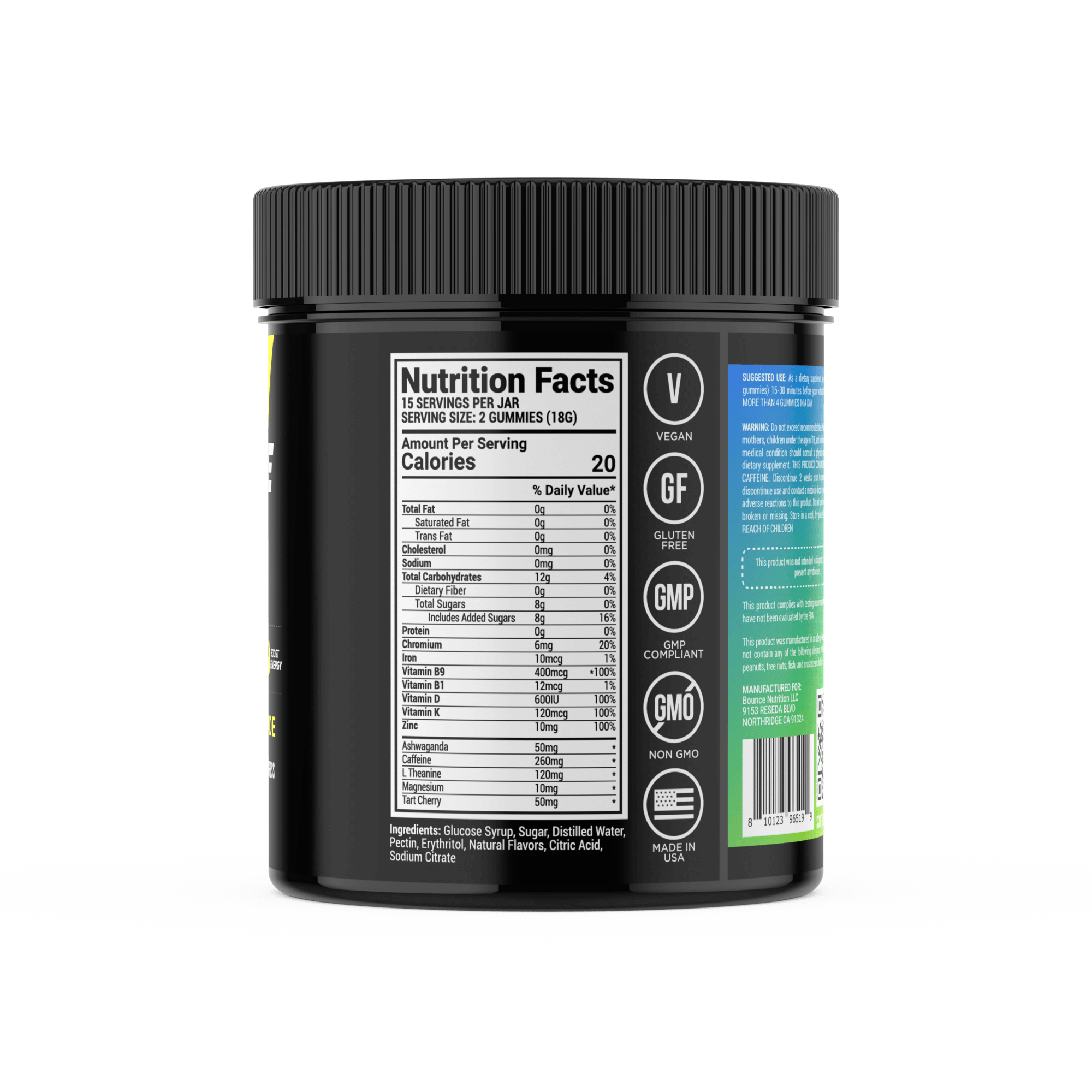 Bounce Nutrition - Wholesale Oral Supplement/Vitamin - Pre-Workout Gummies - Shred Blend V22