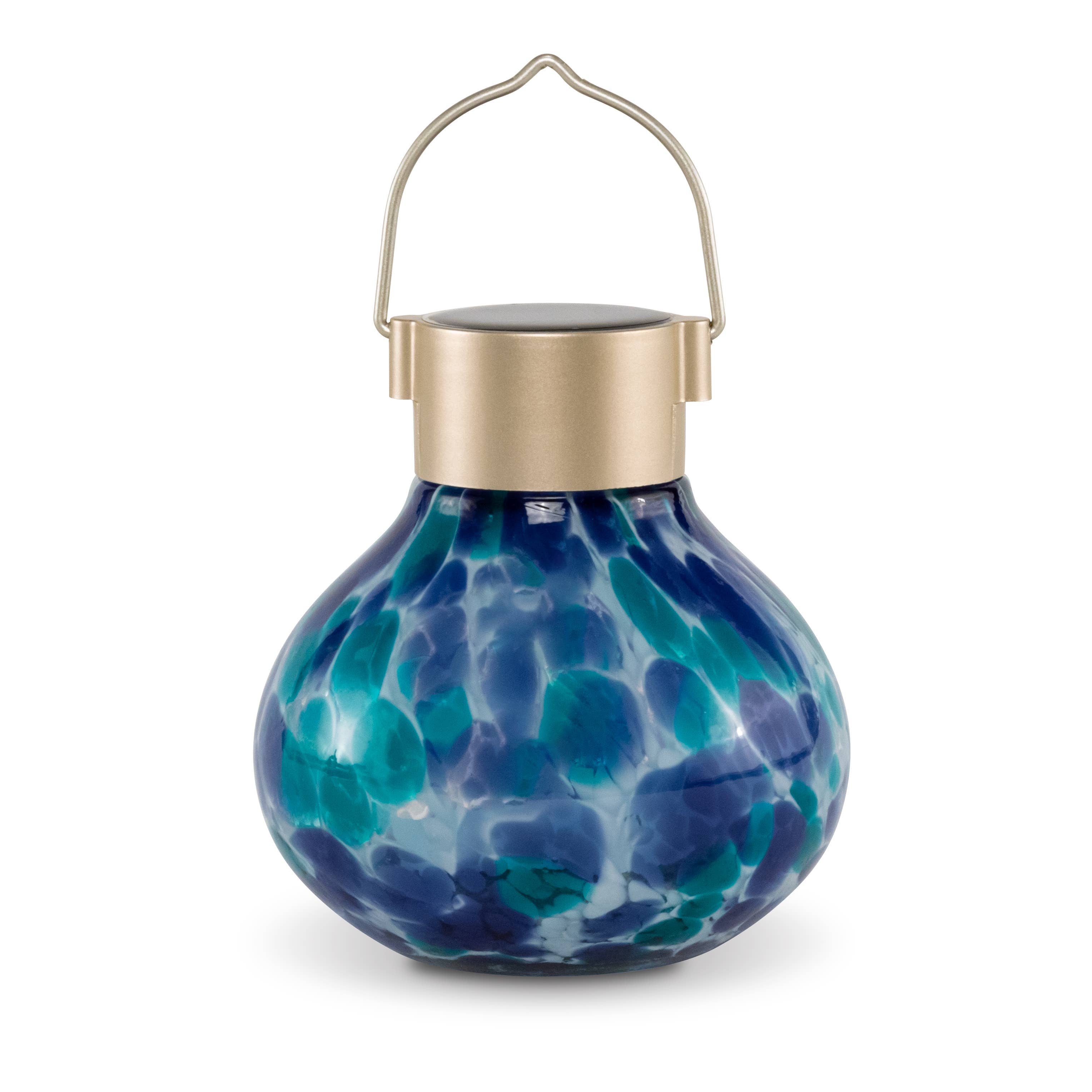 Allsop Home & Garden - Wholesale Outdoor/Lawn Light - Tea Lantern - 5" Glass Outdoor Solar Lantern - Tidal Blue4