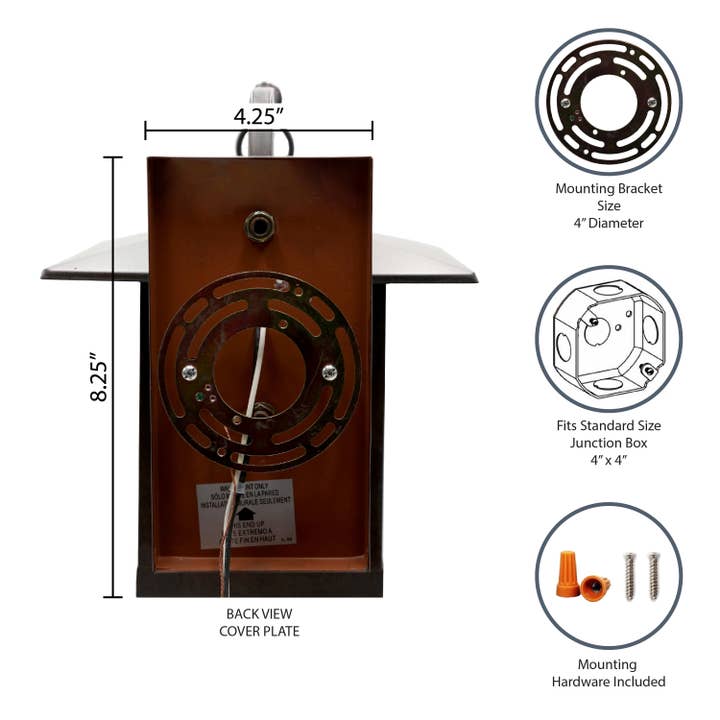 River of Goods - Wholesale Outdoor/Lawn Light - 11.75"H Amber & Gray 1-Light Outdoor Lantern Wall Sconce6