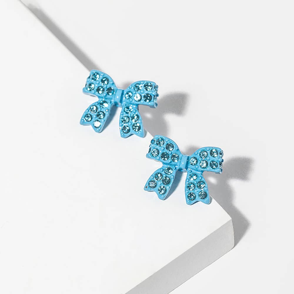 Sensibling Corp. - Vente Clous d'oreille - Boucles d'oreilles clous nœud en strass cristal3