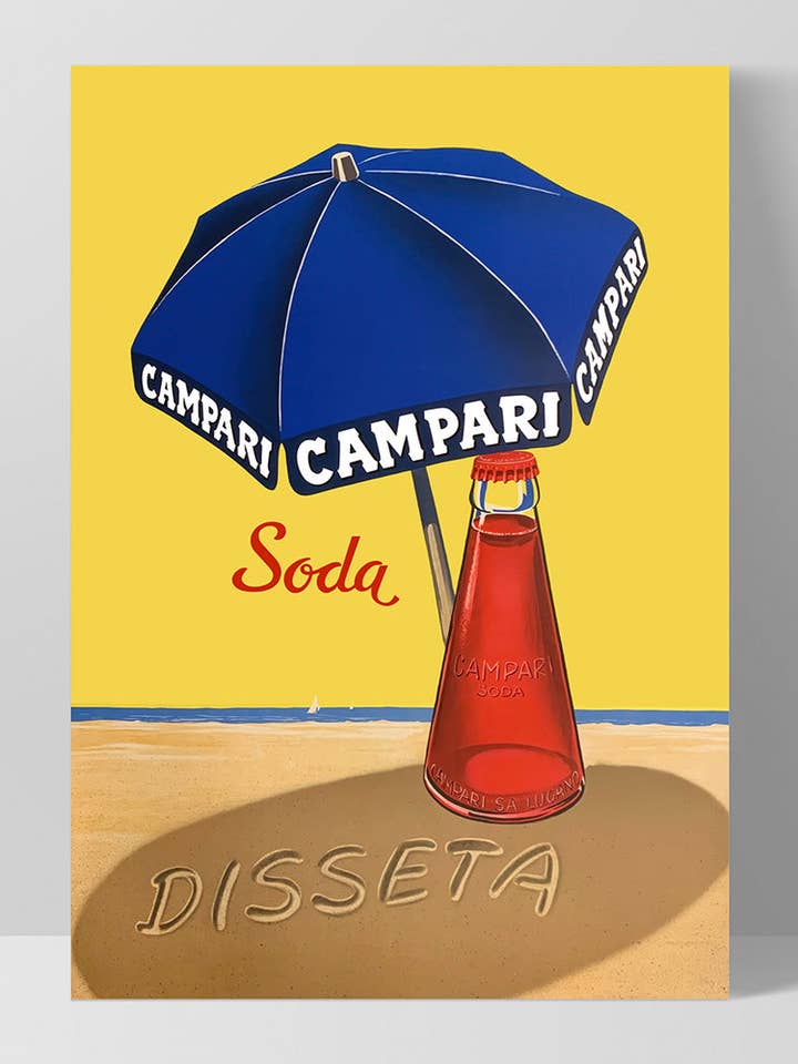 Pôster Campari Soda Disseta dos anos 1950. Impressão de Arte de Parede Remasterizada por atacado de PRINT AND PROPER