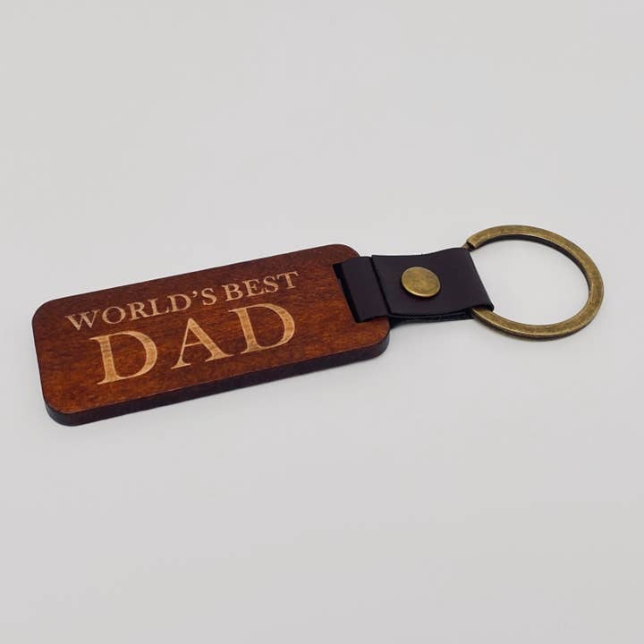 Mio Queena - Wholesale Keychain - Unisex - Leather Wood Pendant Keychain Gift For Dad Mom Friends