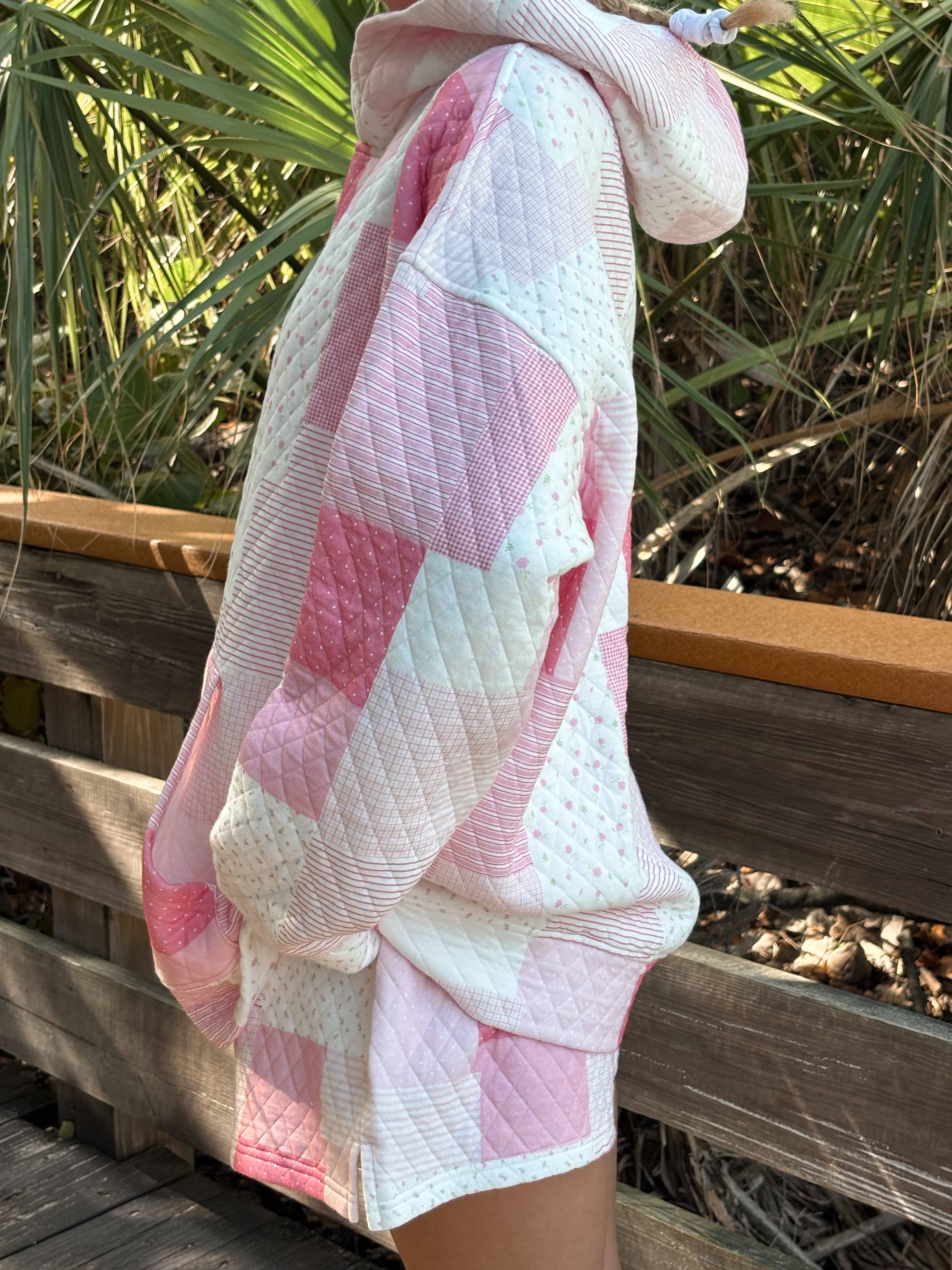 Sunkissed Coconut - Wholesale Hoodie - Women's - Margo Quilted Patchwork Hoodie11