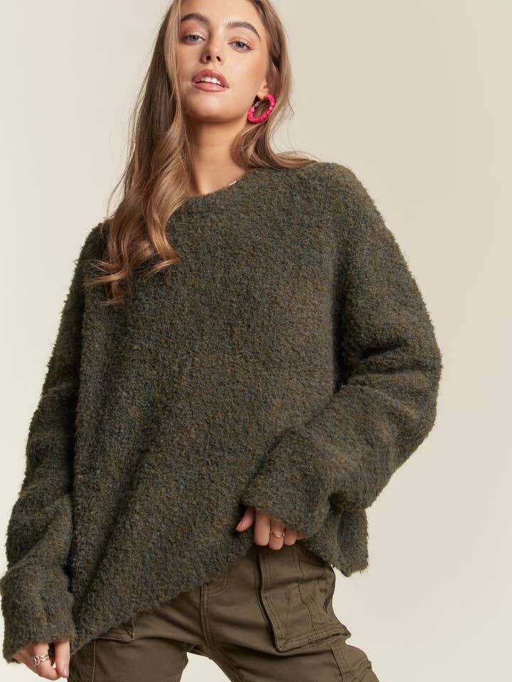 ADORA LA - Wholesale Knit Sweater - Women's - CESW3451A - WARM N COZY FUZZY SWEATER TOP1