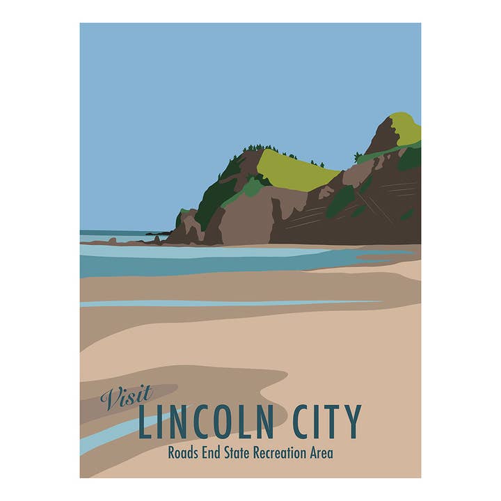 Lincoln City Roads End | Travel Art Print for wholesale by Muted Colors