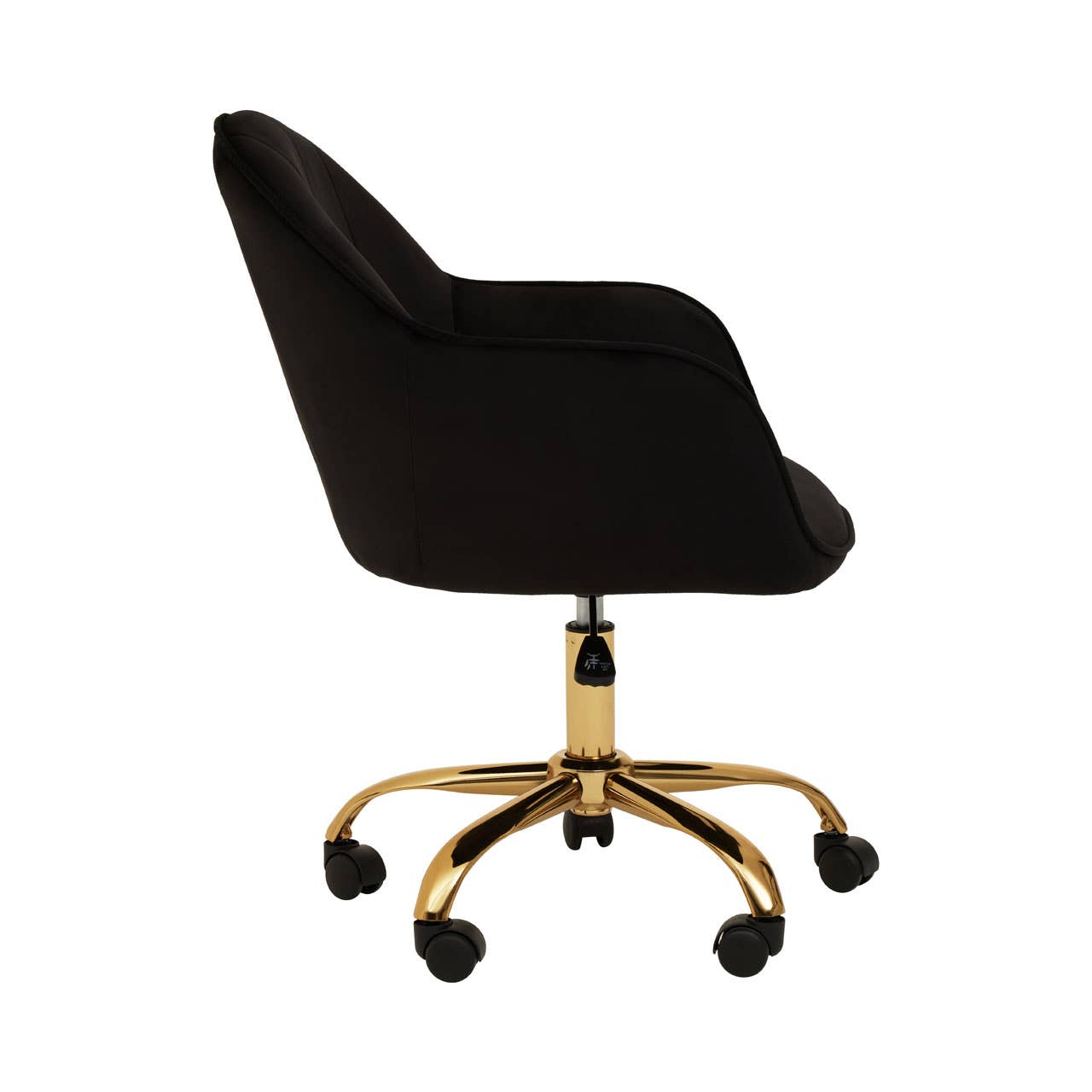 Interiors by Premier – wholesale Chair – Brent Black Velvet And Gold Base Home Office Chair3