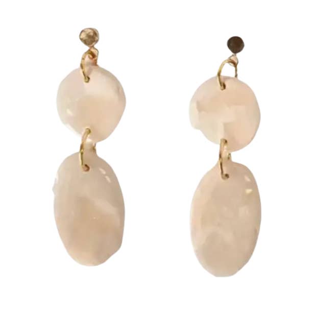 White Marbled Earrings | Summer, Resort, Jewelry, Gifts for wholesale by Sweet Tree